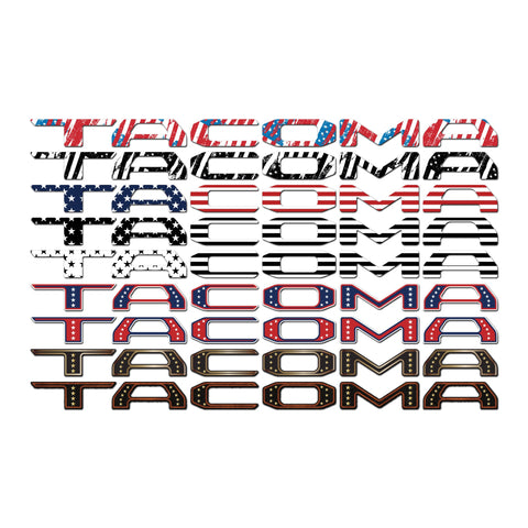 Toyota Tacoma Vinyl Inlay Tailgate  Letters | Stars & Stripes | '24 - Present