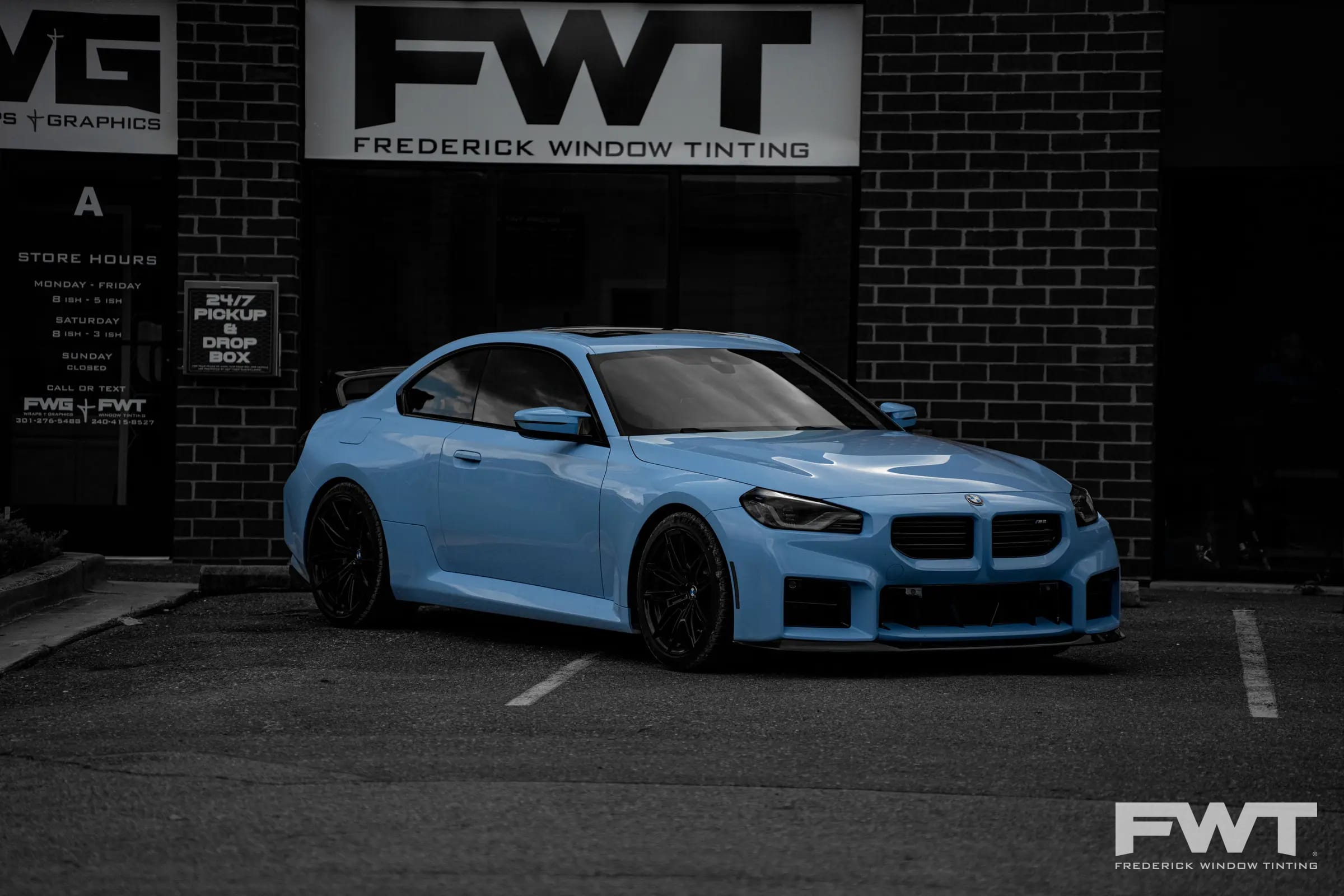 Automotive Window Tinting on a 2023 BMW M2 in Frederick, Maryland