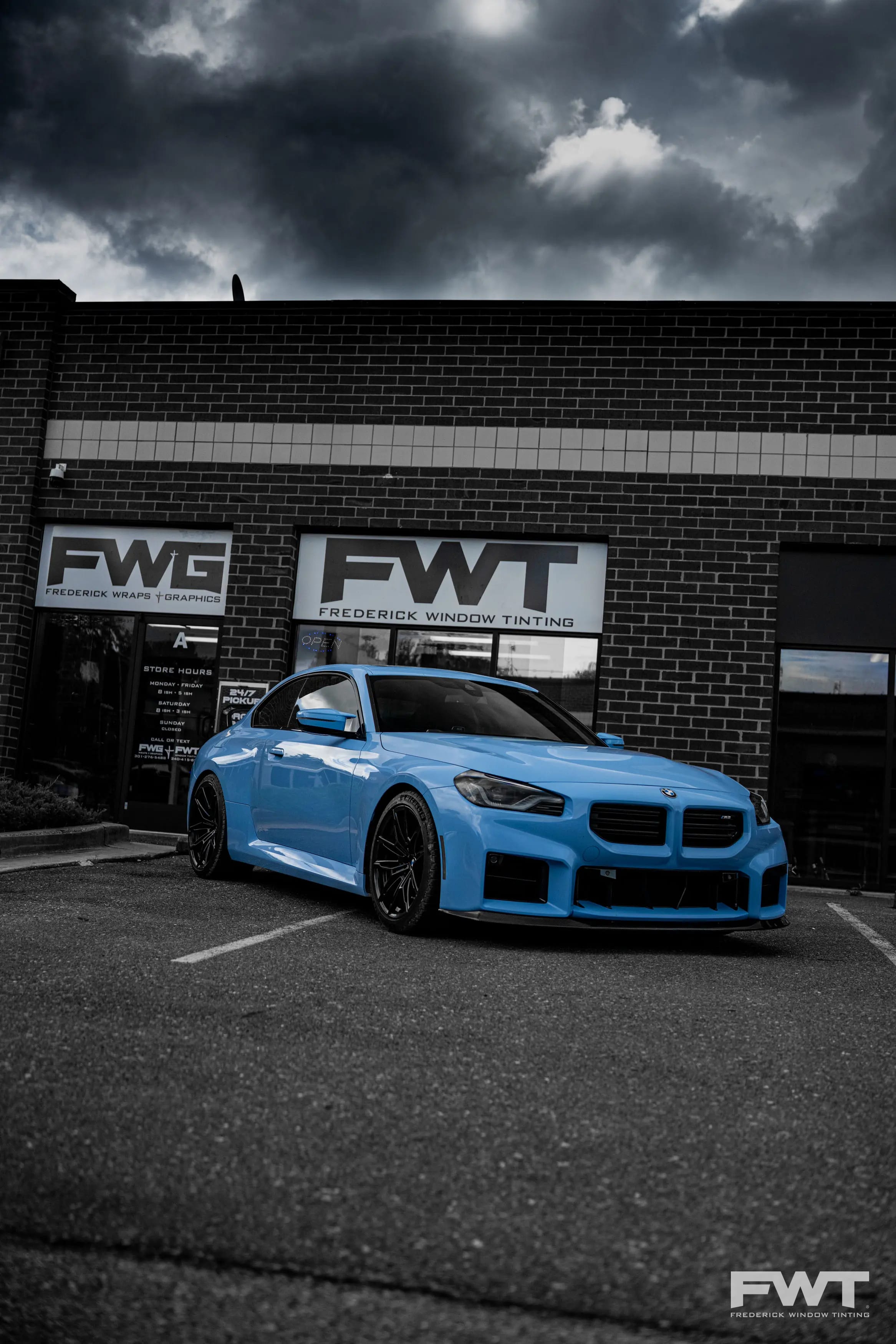 Automotive Window Tinting on a 2023 BMW M2 in Frederick, Maryland