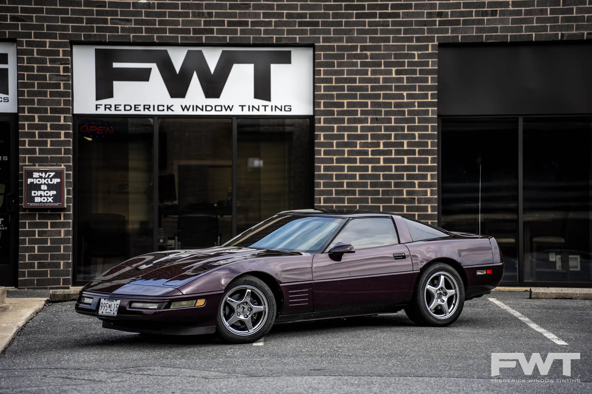 Automotive Window Tinting on a 1994 Chevrolet Corvette Coupe in Frederick, Maryland